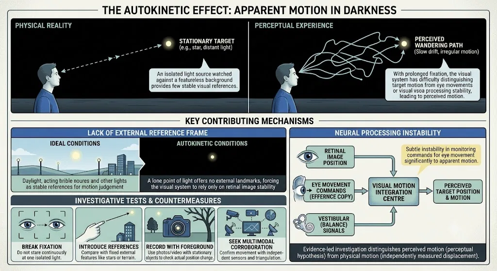 Overview image for Why a Stationary Light Can Seem to Move | UFO Identifications
