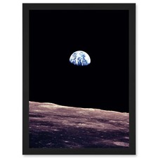 Listing image for Space Photo Planet Earth Lunar Surface Moon Landscape USA A4 Framed Art Print