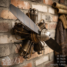 Listing image for Metal Aircraft Propeller Industrial Style Aviation Plane Engine Wall Decor