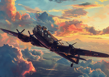 Listing image for Lancaster Bomber Aircraft Canvas Picture Print Wall Art