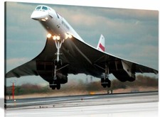 Listing image for Ba Concorde Supersonic Jet Landing Canvas Wall Art Picture Print