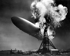 Listing image for Hindenburg Disaster Airship Crashing Zeppelin Photo Poster Art Print PICK SIZE