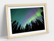Listing image for GREEN PURPLE AURORA BOREALIS FRAMED WALL ART POSTER PAPER PRINT 4 SIZES