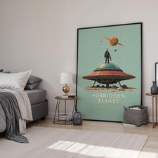 Listing image for Forbidden Planet Art Minimal Movie Art Print | Film Poster | Canvas & Framed