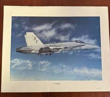 Listing image for Vintage US Navy F/A-18 Hornet Aircraft Print 16x20 Military Aviation Poster