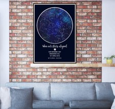 Listing image for Star Map Art Print. Personalised Gift Wedding Anniversary Engagement Birthday