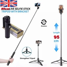 Listing image for Selfie Stick with Bluetooth Remote Extendable Phone Holder Portable Tripod Stand