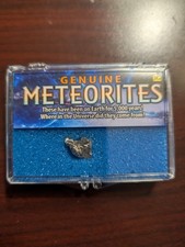Listing image for Genuine Meteorite Specimen 3g Authentic Space Rock in Protective Display Case