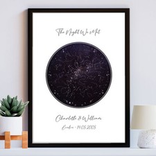 Listing image for Star Map Print - Wedding, Birth, Anniversary Custom Gift