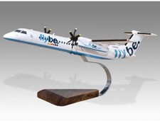 Listing image for NEW De Havilland Dash 8 Q-400 Flybe SolidMahogany Wood Handcrafted Display Model