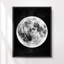 Listing image for MOON Art Print Astronomy Poster Outer Space Decor Picture A4 A3 A2 A1 Large Big
