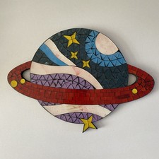 Listing image for Stars and Planets Mosaic Wall Hanging. Hand crafted in Bali