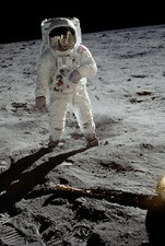 Listing image for Space Poster - Apollo 11 - Moonwalk - Buzz Aldrin - NASA - A4 Wall Art