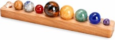Listing image for Solar System Gemstone Planet Model with Wooden Stand Desktop Astronomy Display